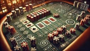 Live blackjack dealer at 0lx togel studio with cards and chips